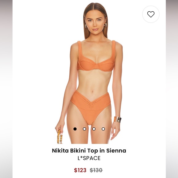 NWT L*space Bikini set in Siena - Nikita Top / Eco Chic Bardot Bikini Bottom - Picture 1 of 7